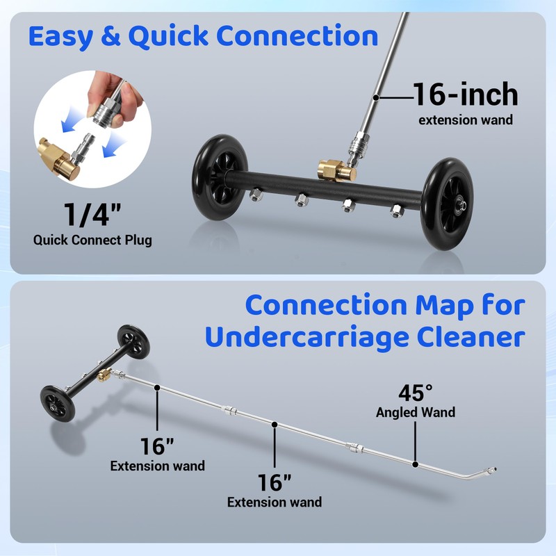 Tool Daily Undercarriage Pressure Washer Attachment 16 Inch, Dual-Function Undercarriage