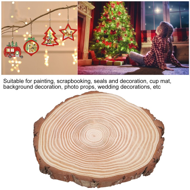 Natural Wood Slices Unfinished Wood Circles Ornaments Irregular Wood Slices