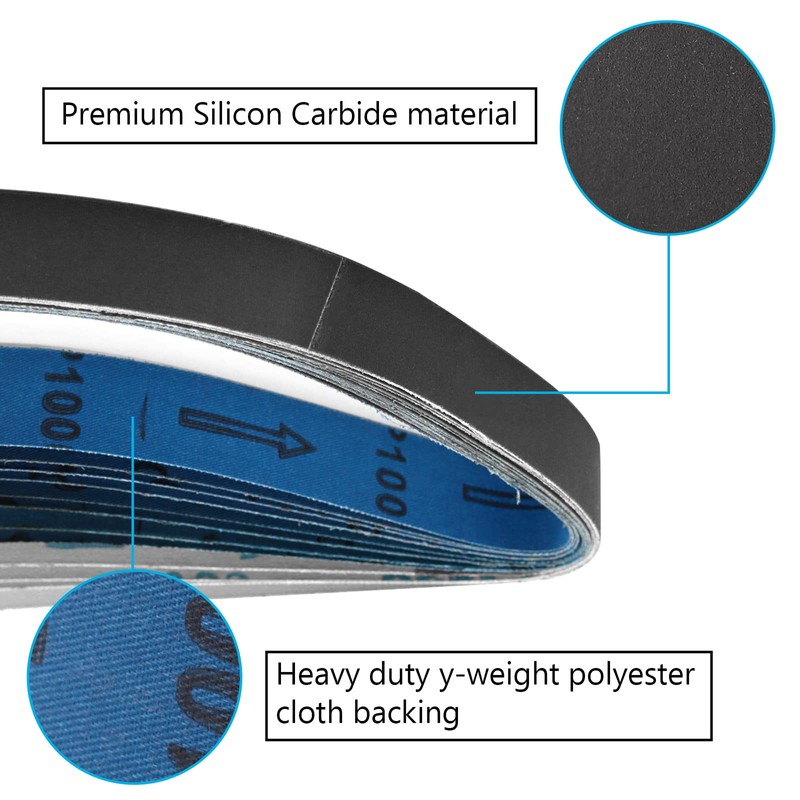 2 x 42 Inch Silicon Carbide Sanding Belts, 2x42 Knife