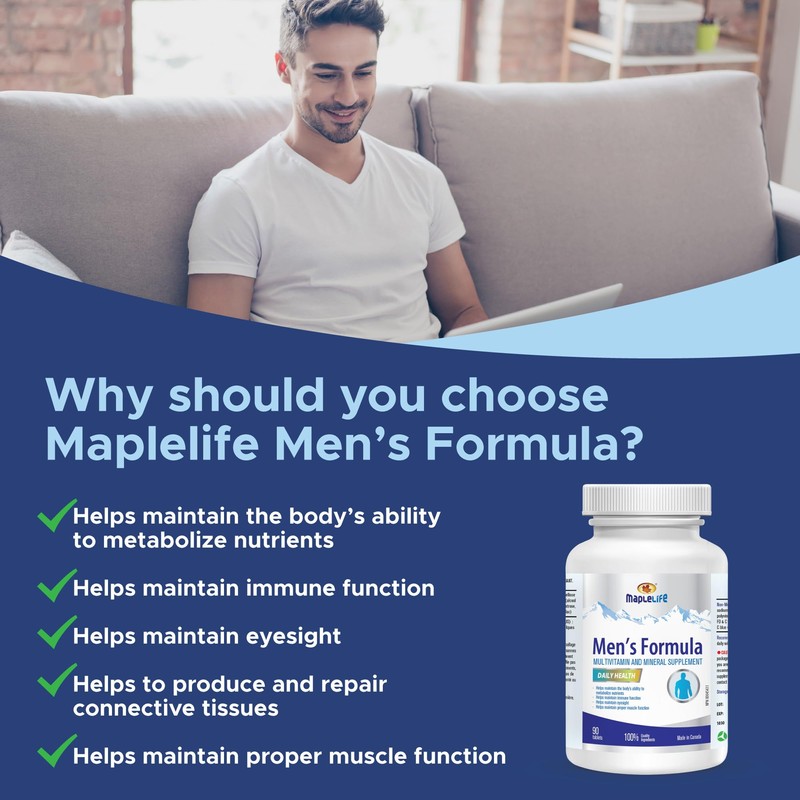 MapleLife Nutrition – Men’s Formula – Multivitamin & Minerals for