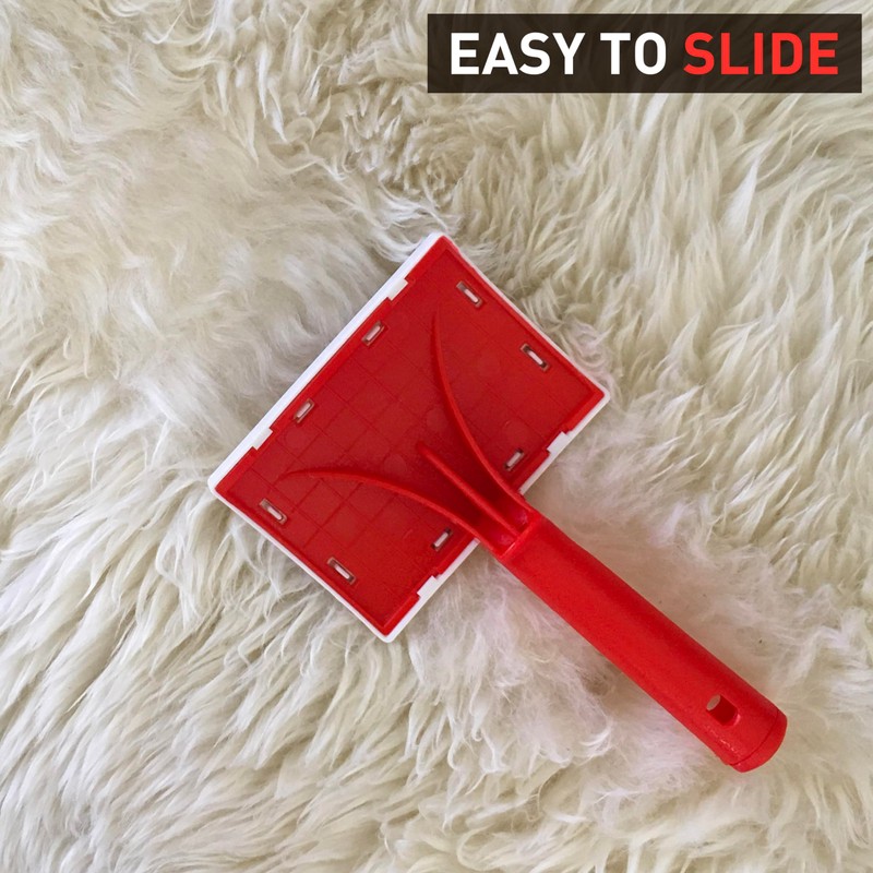 Sheepskin Rug Brush (Red, Large)