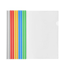 upain10 Pieces A4 Report Covers with Sliding Bar Clear Files Report Transparent Project Presentation Slide Binder Folders for Home School Office Documents Classification
