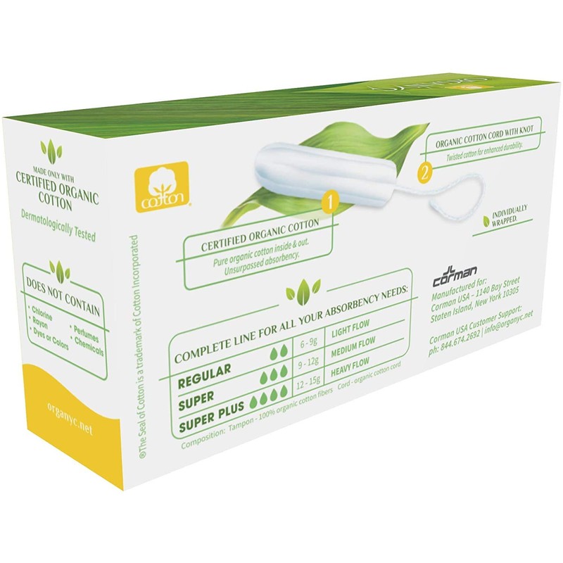 Organ(y)c 100% Certified Organic Cotton Tampons for Normal Days -