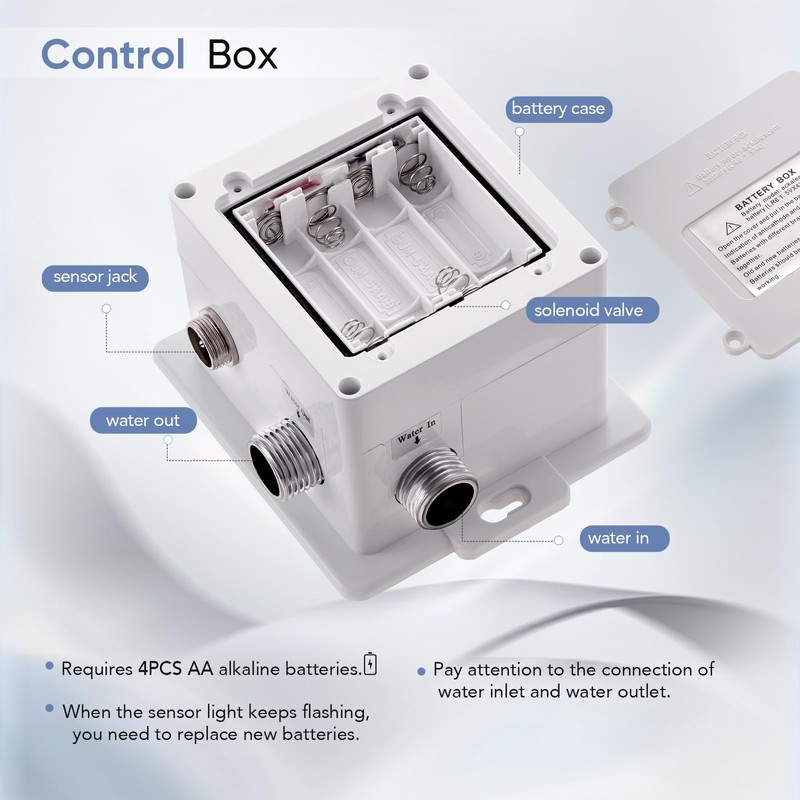 HHOOMMEE Automatic Touchless Bathroom Sink Faucet Sensor Motion Activated Commercial