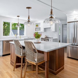 CVKASH Vintage Glass Pendant Light Fixture 2-Pack Brass Modern Adjustable Chandelier Farmhouse Hanging Ceiling Light for Hallway Porch Kitchen Bedroom Coffee Shop Dining Room