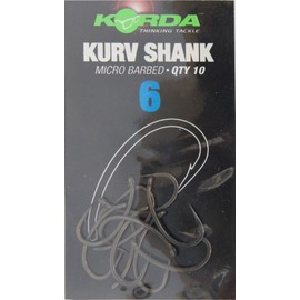 Korda Kurv Shank Barbed Hooks: 6