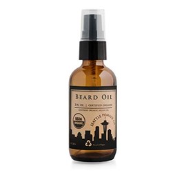 Seattle Pomade Co. Certified Organic Beard Oil for Men, Promotes Growth for Soft and Itch Free Facial Hair, Argan and Castor Oil Formula Grooms and Tames Beards and Soothes Dry Skin, Beard Care.