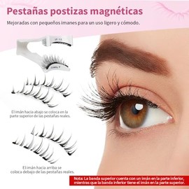 vantisan Kit de Pestañas Postizas Magnéticas,con Aplicador sin Pegamento y estuche de almacenamiento, Reutilizables, Varios Estilos (3 pares)