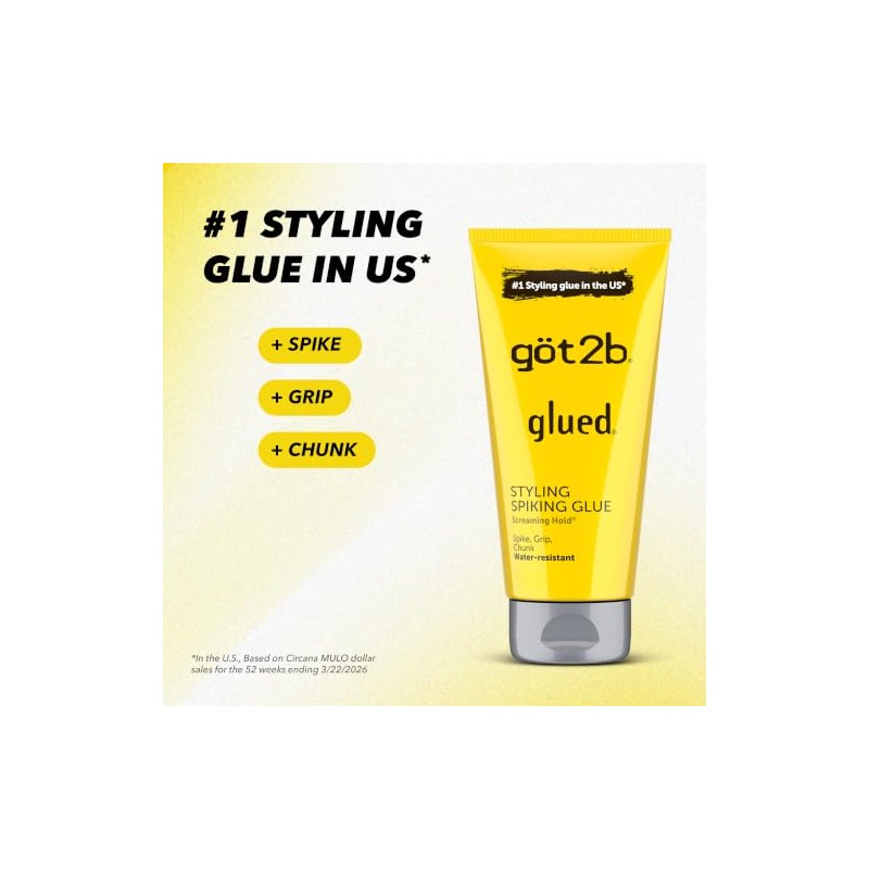Got2B Glued Styling Spiking Hair Gel 2-6oz tubes + 1