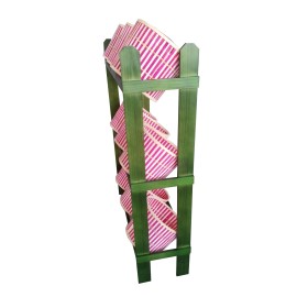 FixtureDisplays 38.5" x 44.0" x 11.3" Tiered Wooden Display, Floorstanding, 9 Baskets - Green &