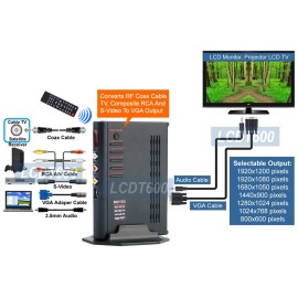 Unbranded Premium NTSC PAL Type RF  RCA AV SV To VGA Converter Switcher 1920x1200 Pixels