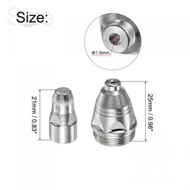 sourcing map 1.5mm P80 Electrode Plasma Cutting Consumable Cutter Torch Nozzle Tips & Plasma Cutting Electrode, for Air Plasma Cutting Machine, 5Pcs