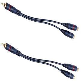 2 RCA Male to 2RCA Female Splitter Cable 20cm Video Audio Y Audio Cable Mono to Stereo