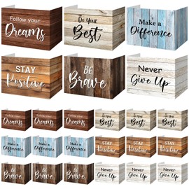 Honoson 24 Pcs Bulk Inspirational Privacy Folders for Students Cardboard Test Privacy Boards Motivational Words Desk Dividers Shield for Classroom School Study Supplies, 6 Styles(Farmhouse)