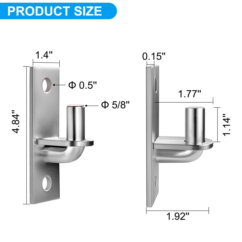 Wall Mount Gate Hinges, 2 Pack Farm & Chain Link