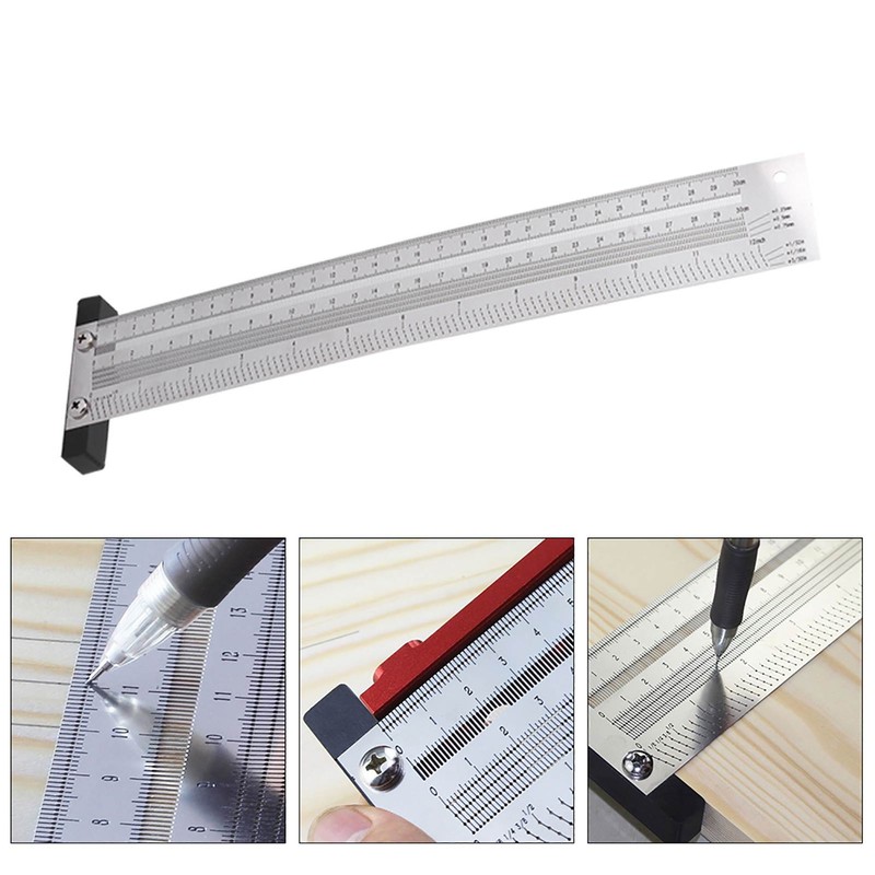 Ultra Precision Marking Ruler Stainless Steel Woodworking Scribing Ruler Gauging