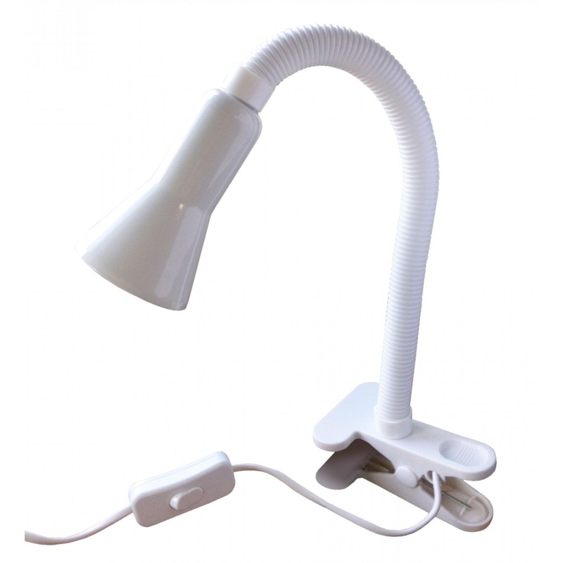 Searchlight Task clamp lamp desk partner white flexi clip (P4122WH)