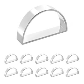 BEHOK Napkin Rings Set of 12, Semicircle Antique Modernist Metal Napkin Ring for Table Settings Wedding Christmas Party Dinner (Silver, M)