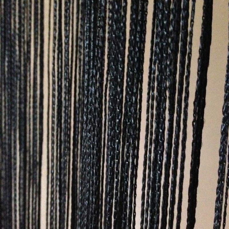 Rink Terre Himeno Noren Black String Curtain Room Divider (100cm,