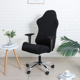 FORCHEER - Juego de funda para silla de videojuegos, color negro para adultos, repelente al agua, jacquard, funda para silla de computadora con 2 fundas para reposabrazos