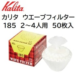 Carita Wave Type Filter KWF-185 (50 Pieces), For 2-4 People, Oxygen Bleaching ORIGAMI Origami Dripper Medium Size (Coffee Filters, 50 Count x 1 Piece)