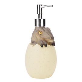 BUNCHBRAVO Dinosaur Egg Soap Dispenser | 19oz Vinyl Hand Soap Pump Bottle | Fun Dino Bathroom Decor for Home, Kitchen, or Office | Velociraptor Design