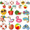 Summer Tree Decorations, Pack of 24 Wooden Pendants, Hawaii, Wooden