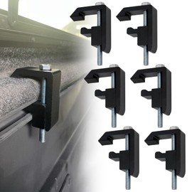 RYANSTAR RACING Utility Track System Mounting Clamps - Set of 6, Compatible with Toyota Tacoma/Tundra Truck Caps and Camper Shells - Heavy-Duty Black Clamps