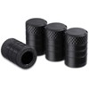 Tire Valve Stem Caps, Black, 4 pcs/Pack, Anodized Aluminium Tire