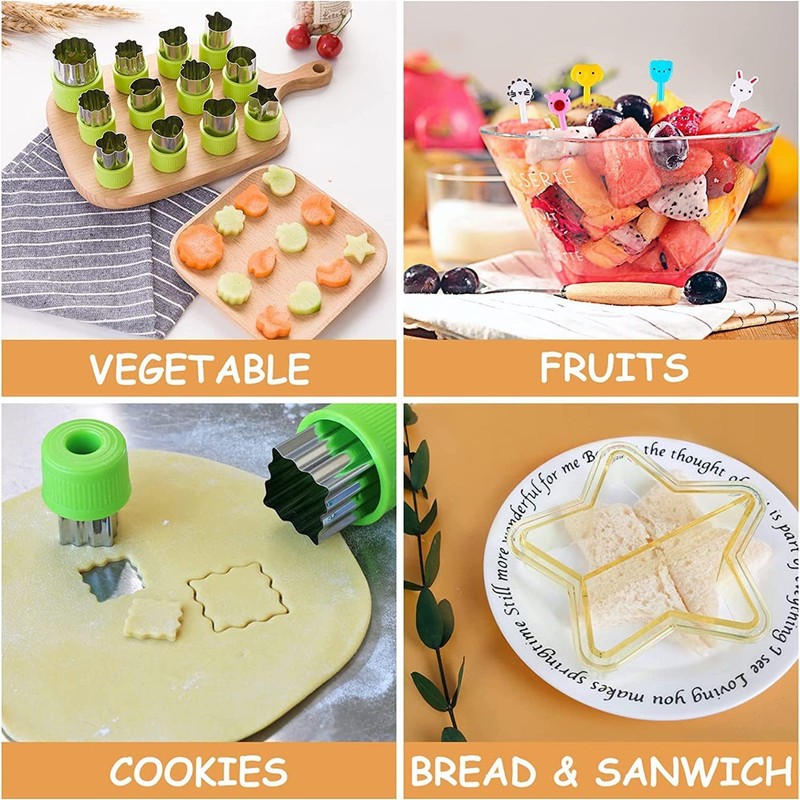 28 Pcs Sandwich Cutter and Sealer Set, Bread Decruster Maker