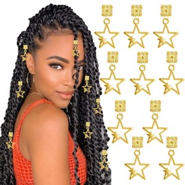 Naiska 10 Piezas De Pinzas Para Trenzas De Estrellas Doradas, Accesorios Para Rastas, Abalorios Para Trenzas De Cinco Puntas, Pinzas Para El Cabello, Accesorios De Jo Oro 1 Unidad (Paquete De 10)