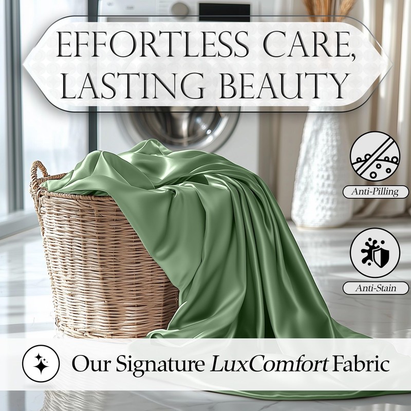 DECOLURE Satin Fitted Sheet Twin Size (1 PC) – Luxuriously