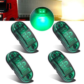 4pcs 12-24V Green Side marker Lights Indicator of Position Lamp Front Rear Side Light 6000K Waterproof Universal for Car Trailer Truck Caravan Van Lorry Motorcycle