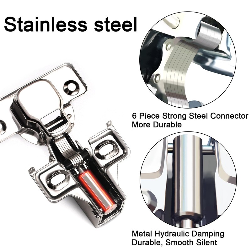 BESTEEL 4 Pack 1/2 inch Overlay Soft Close Cabinet Door