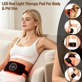 Almohadilla de luz roja para cuerpo, 60 unidades LED de 660 nm de luz roja y 30 dispositivos de luz infrarroja cercanos a 850 nm, 6 modos, 19 niveles de intensidad, adecuado para aliviar