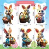 6PCS Easter Bunny Yard Signs Decorations Outdoor with Stakes Cute