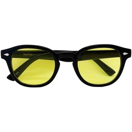 [Face Trick Glasses] L1102 Sabae Planning UV Protection, Blue Light Cut Men's Sunglasses, Women's Sunglasses, Soft and Light TR Material Temple, Light Color Lens, black / yellow