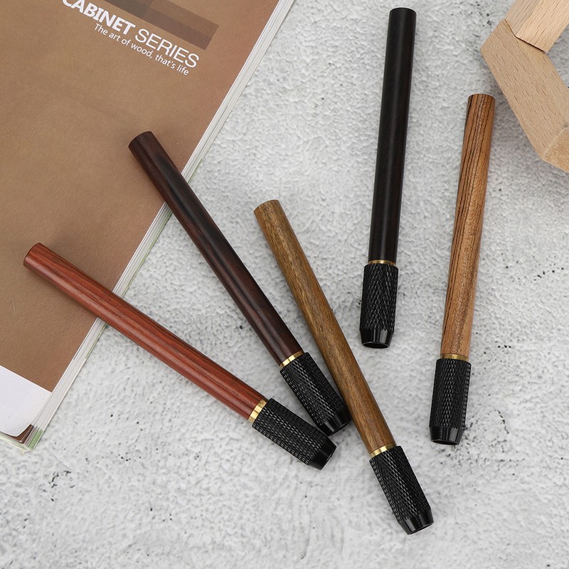 Rosewood Pencil Extender Holder Detachable Rotating Lengthener Stationery Supplies5Pcs