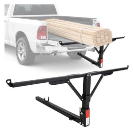ECOTRIC Truck Bed Extender Design Foldable Pickup Truck Bed Extension 400lb Capacity for Heavy Duty Lumber Ladder Canoe Boat Kayak Long Pipes - Powder Coated Steel