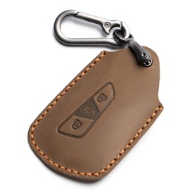 Shop4EV Car Key Case Key Case Protective Key Case Compatible with Volkswagen VW ID.3 ID.4 ID.5 Golf 8 Seat Cupra Leon Born Formentor Skoda Enyaq Octavia Brown, brown