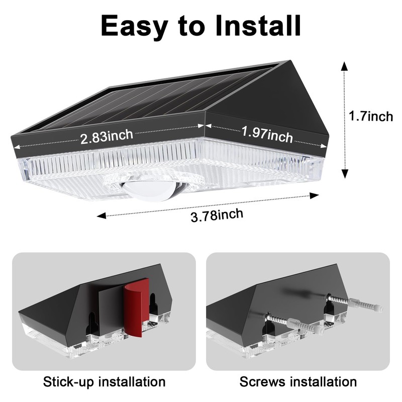 Ellasay Solar Fence Lights Outdoor: 10 Lighting Modes with RGB