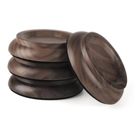 Upright Piano Caster Cups,Premium Quality Black Walnut Wood Piano Caster Pads, Furniture Leg Pad Set of 4,with Non-Slip Moisture-Proof& Anti-Noise Felt Pads for Hardwood Floor Protectors(Black Walnut)