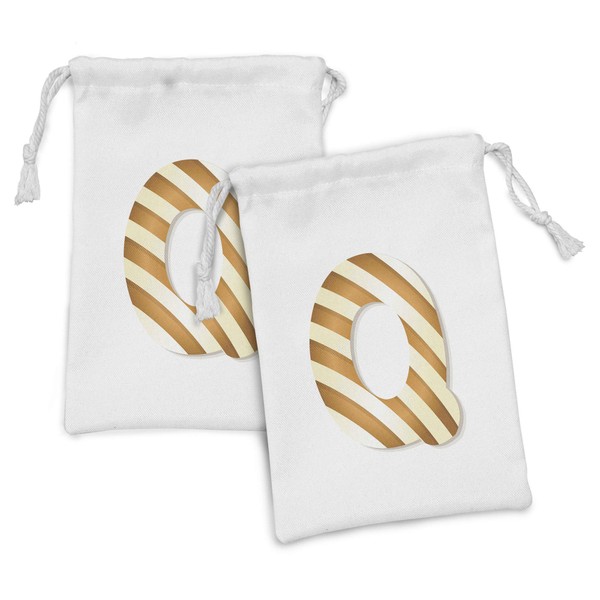 Ambesonne Christmas Alphabet Fabric Pouch Set of 2, Monogram Q