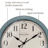 Presentime & Co Vintage Farmhouse Wall Clock, Aged Teal Finish,