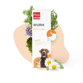 PHA Wurm für Hunde und Katzen - für den durch Wurmbefall geschwächten Darm, Kräuter, natürliche Inhaltsstoffe, Tropfen 50 ml