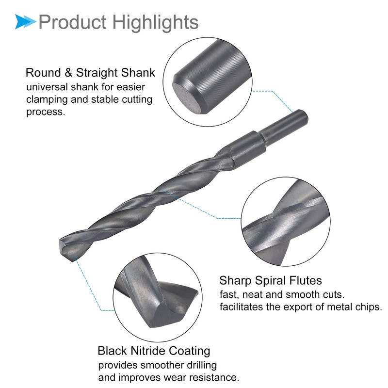 CoCud Reducing Shank Twist Drill Bit 14mm Cutting Edge Nitride