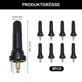 Editbar Pack of 8 Valve for Sensor - Rubber Valve Replacement for Monitoring Tyre Air Pressure, TPMS Sensor Valve Stem, Valve Inserts for Tyre Pressure Monitoring System, Compatible with Car
