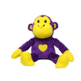 MIGHTY- Safari Monkey - Squeaker-Multiple Layers. Made Durable, Strong & Tough. Interactive Play Dog Toy (Tug, Toss & Fetch). Machine Washable & It Floats. (Regular 2 Pack, Purple)