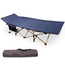 REDCAMP 28" Extra Wide Heavy Duty Camping Cots for Adults, Folding Sturdy Portable Sleeping Cot for Camping or Office Use, Blue
