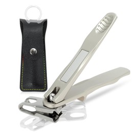 VOCOSTE 360° Rotating Wide Jaw Nail Clippers for Seniors, Toe Nail Clippers for Thick Nails Effortless Cutting, Long Handle Fingernaill Clippers, Nickel
